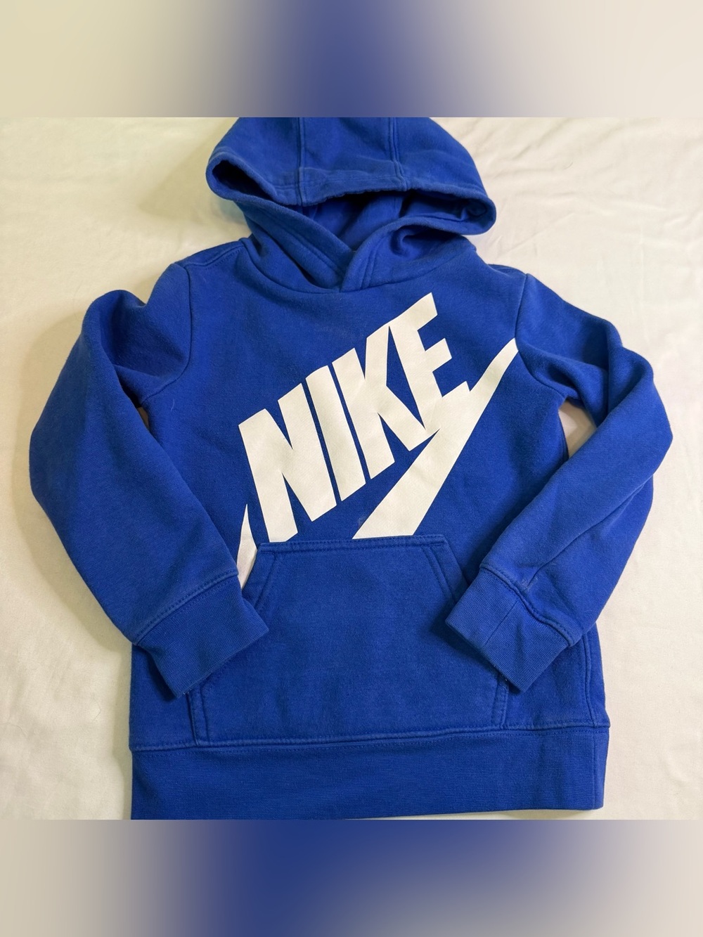 Nike Kids Pullover Hoodie – Blue/White Logo – Size 4 (3-4 Years)